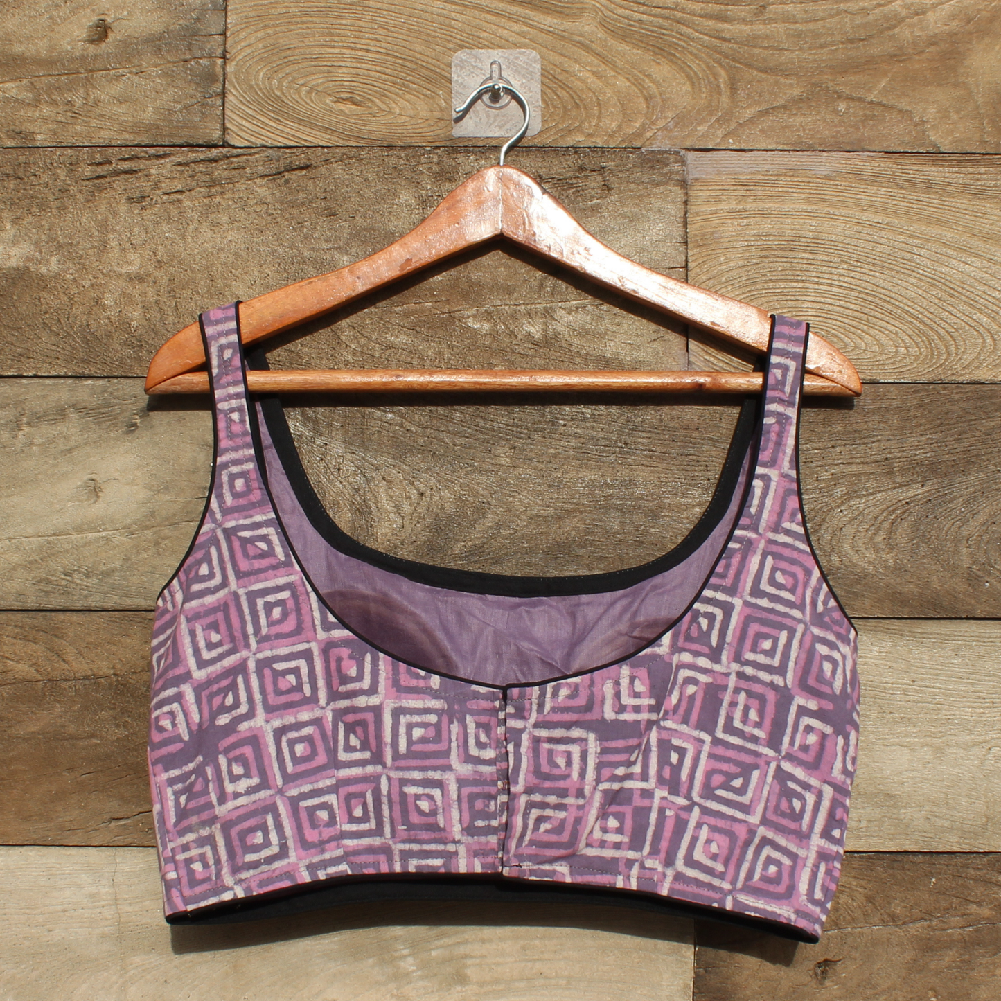 Mauve Ajrakh Handblock printed Blouse
