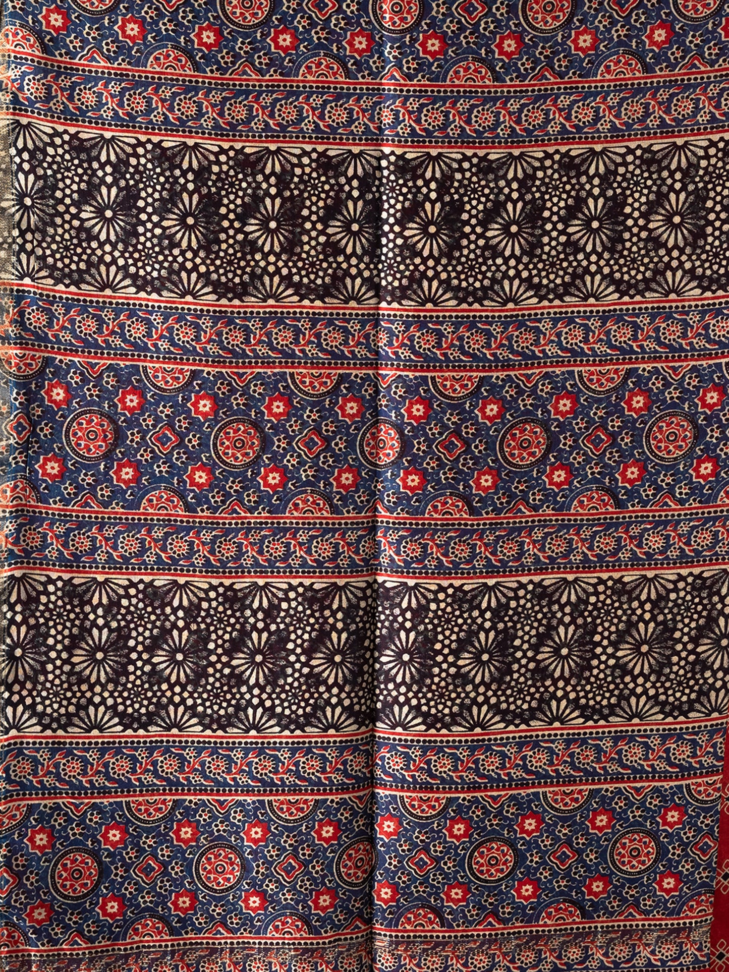 Red Chanderi Silk Saree