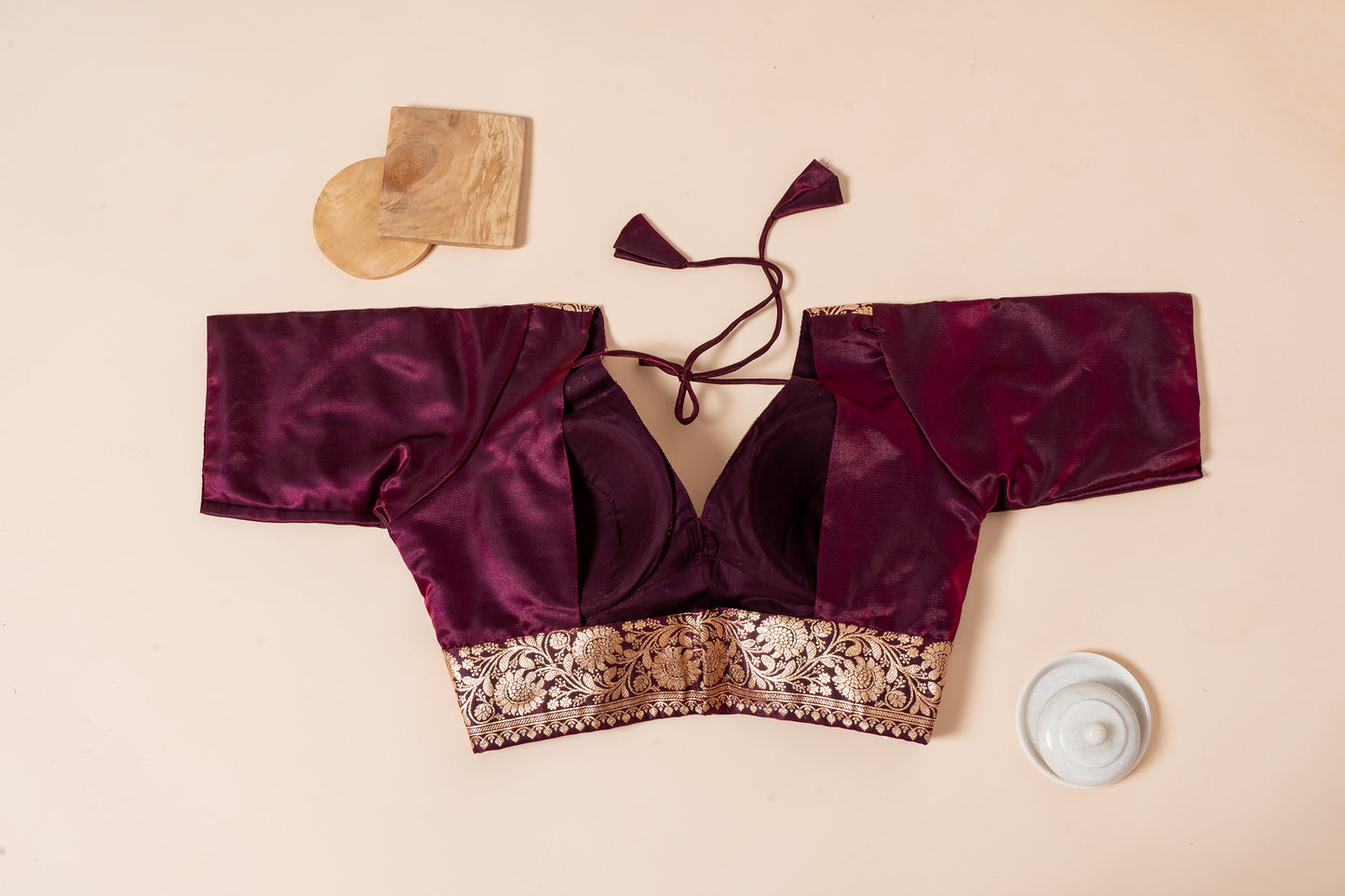 Pakhna purple Banarasi border blouse