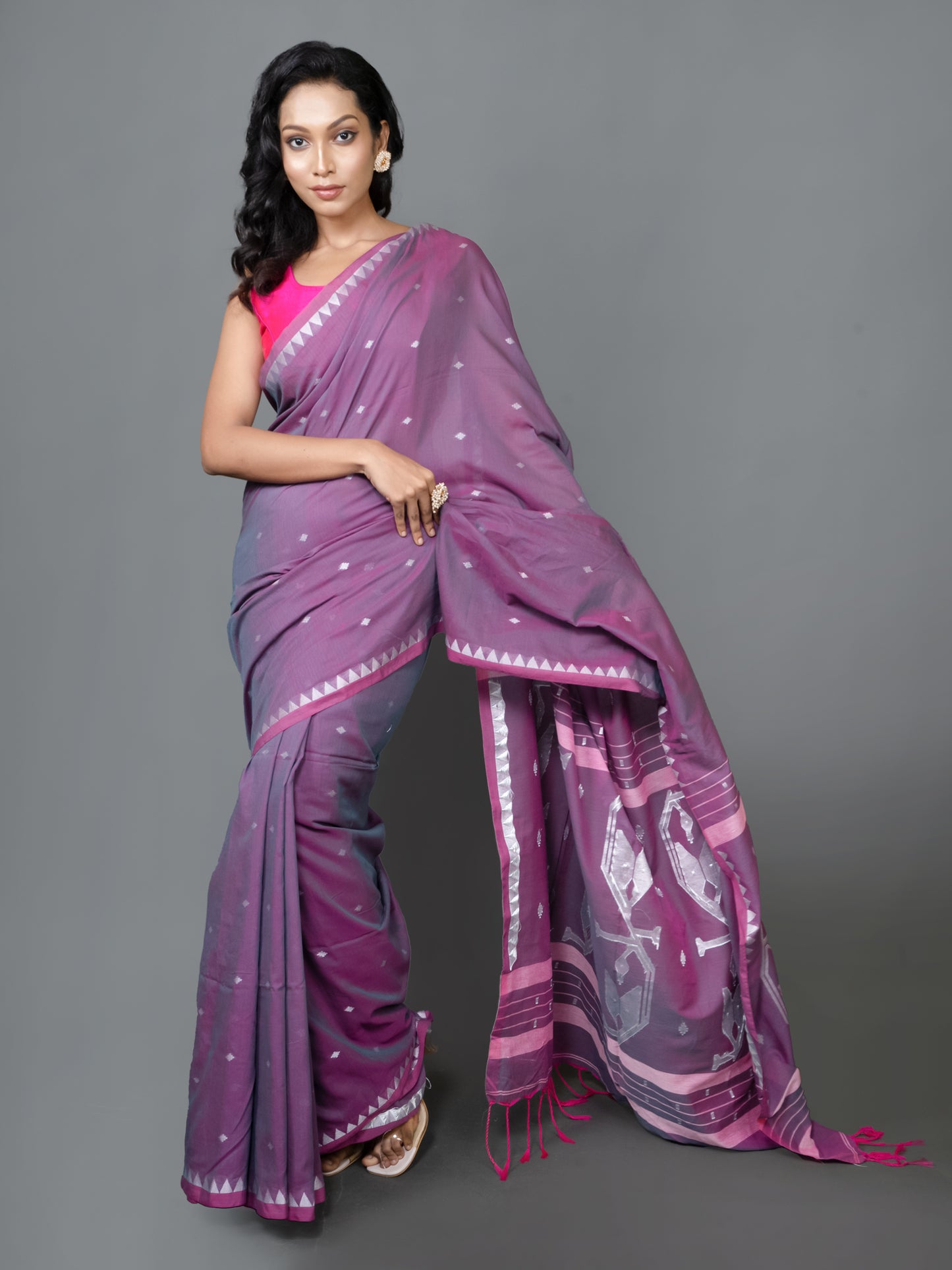 Purple Mist Hazar Buti Jamdani Saree