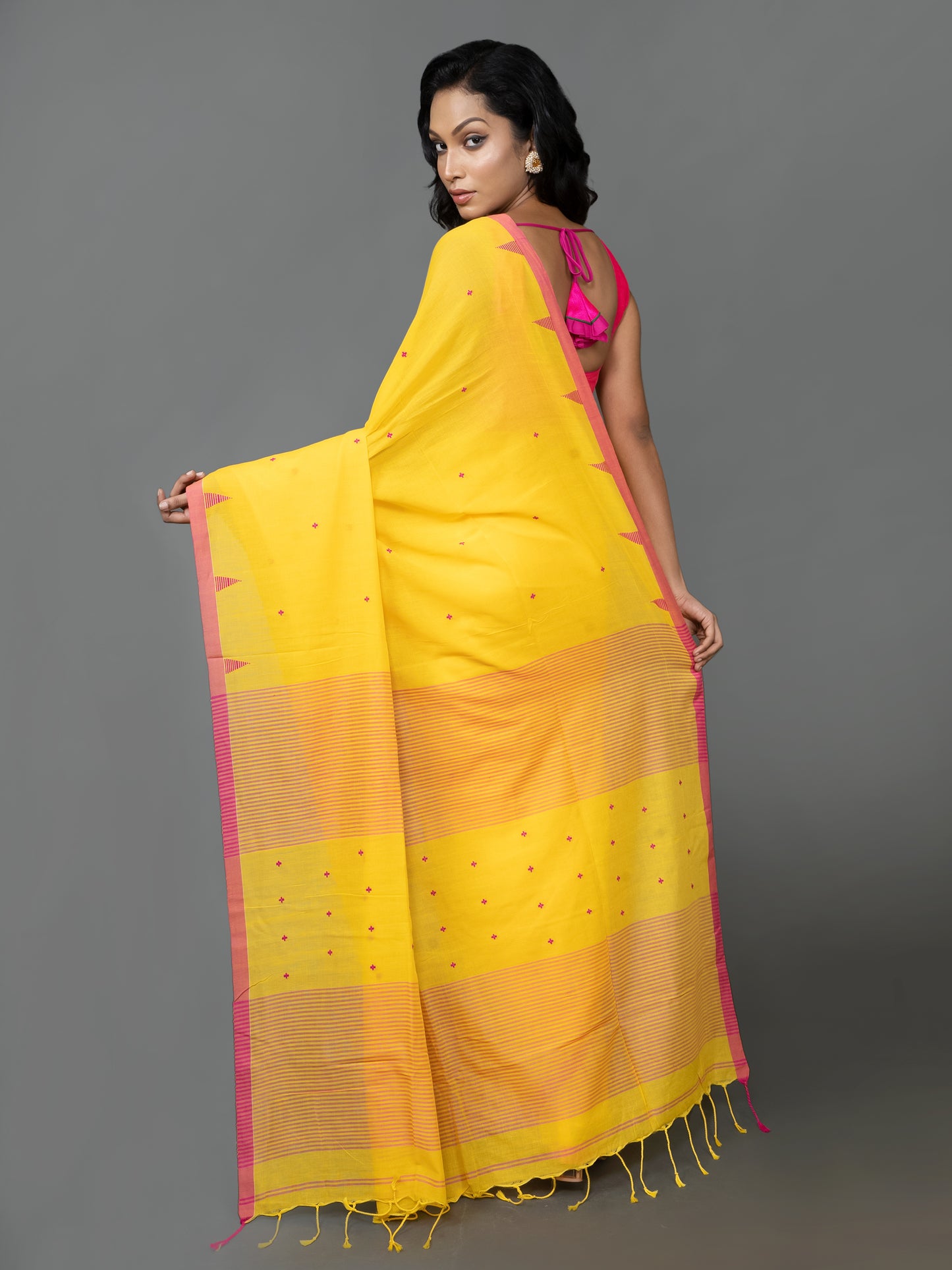 Haldi Bengal Cotton Jamdani Saree