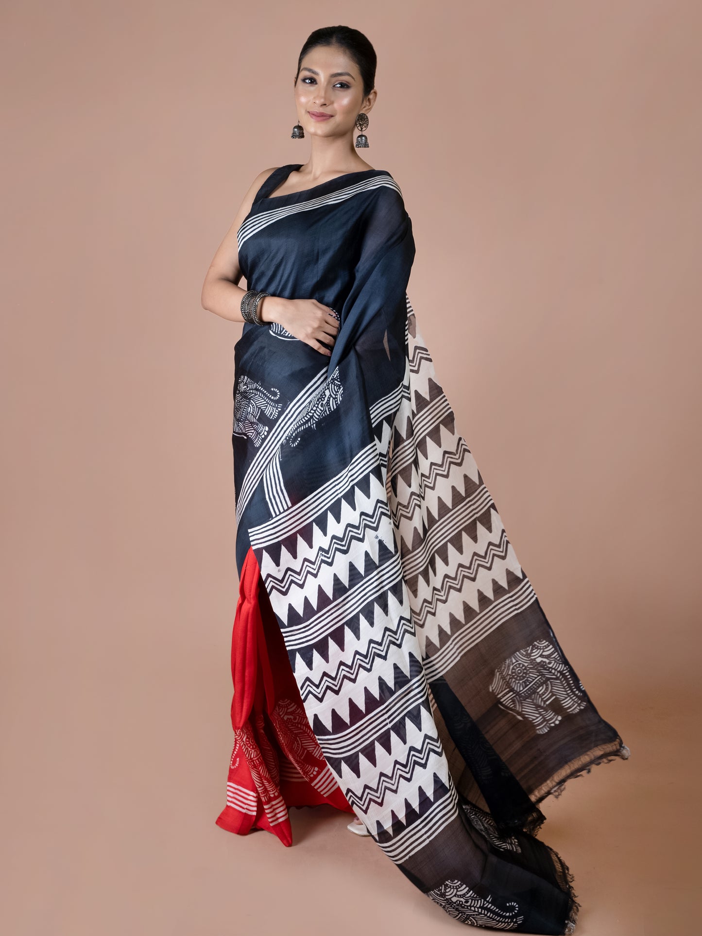 Lal-kalo Murshidabad Silk Saree