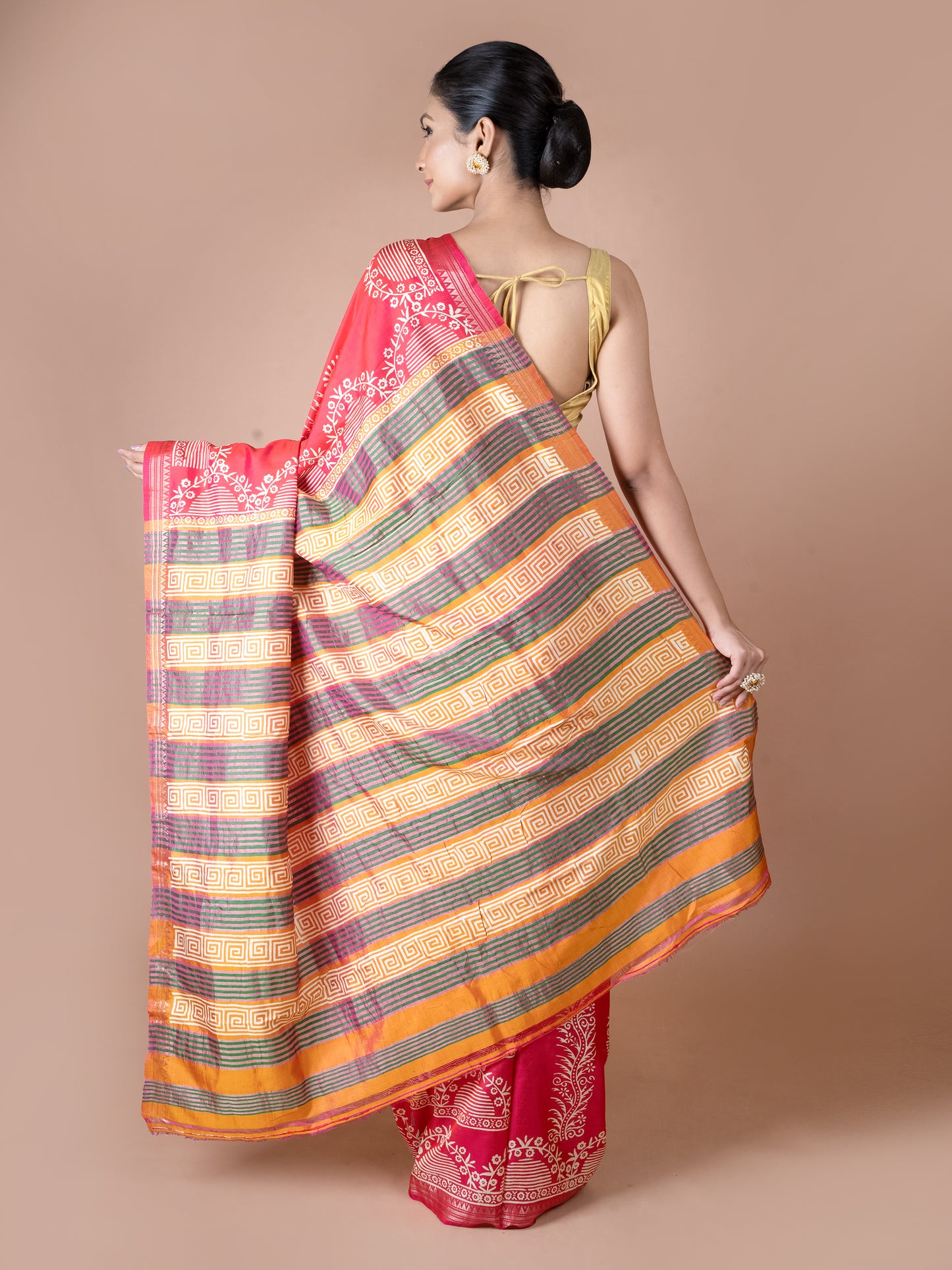 Red Murshidabad Silk