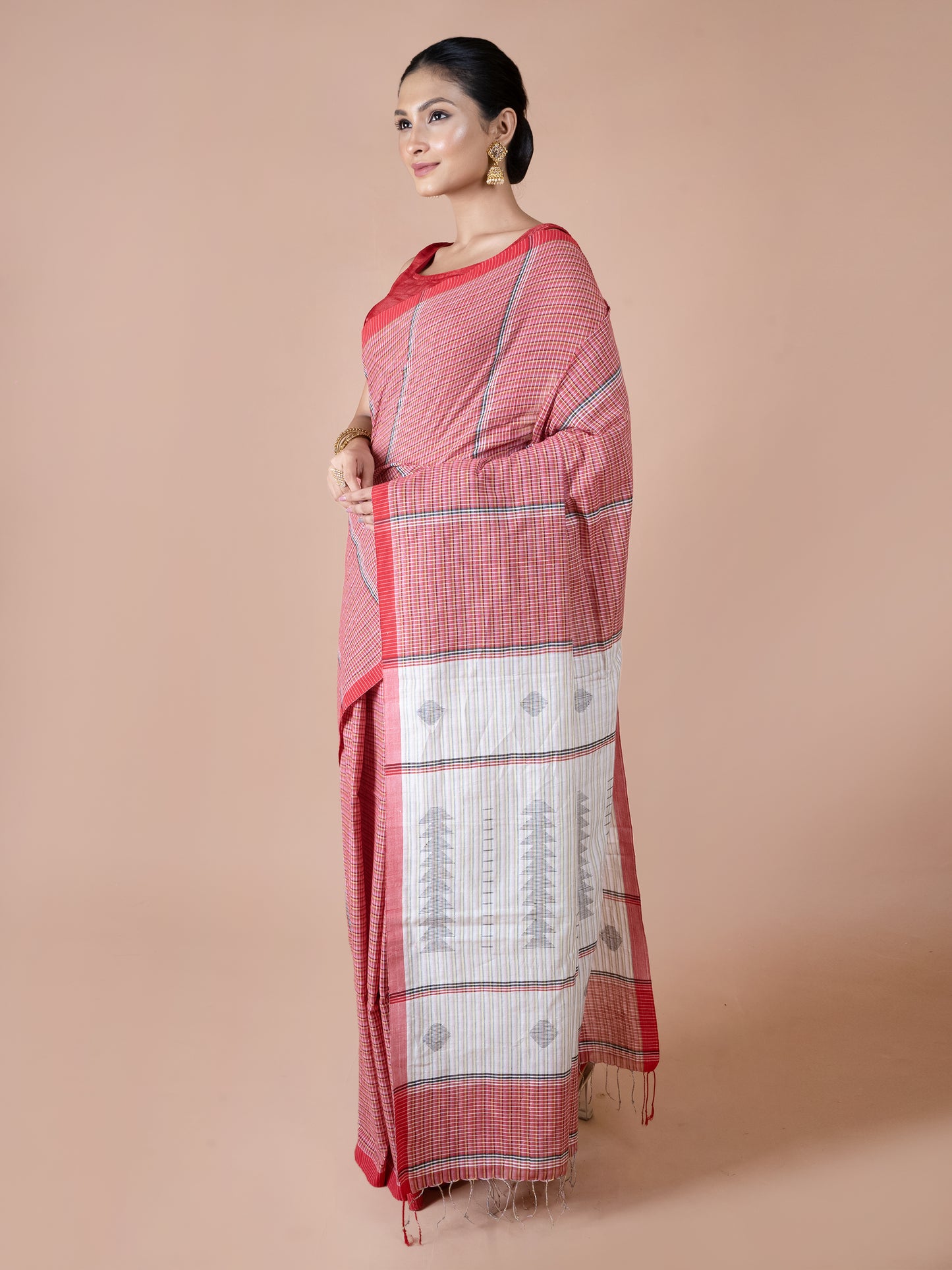 Gamcha Print Cotton Saree