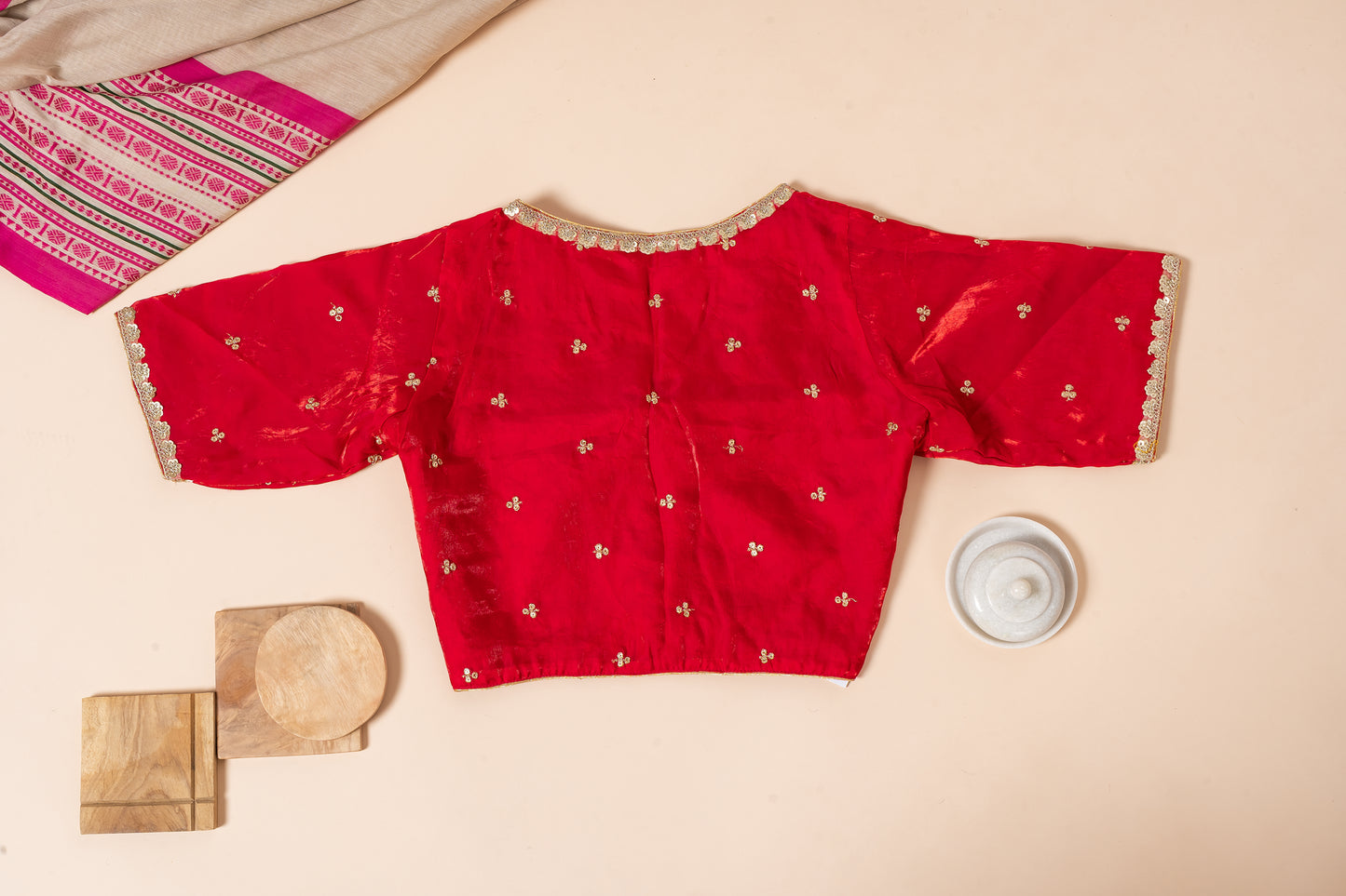 Pakhna red party wear blouse