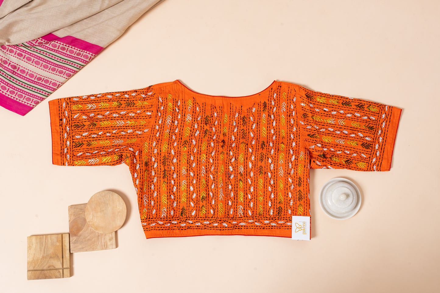Pakhna hand Kantha stitch blouse
