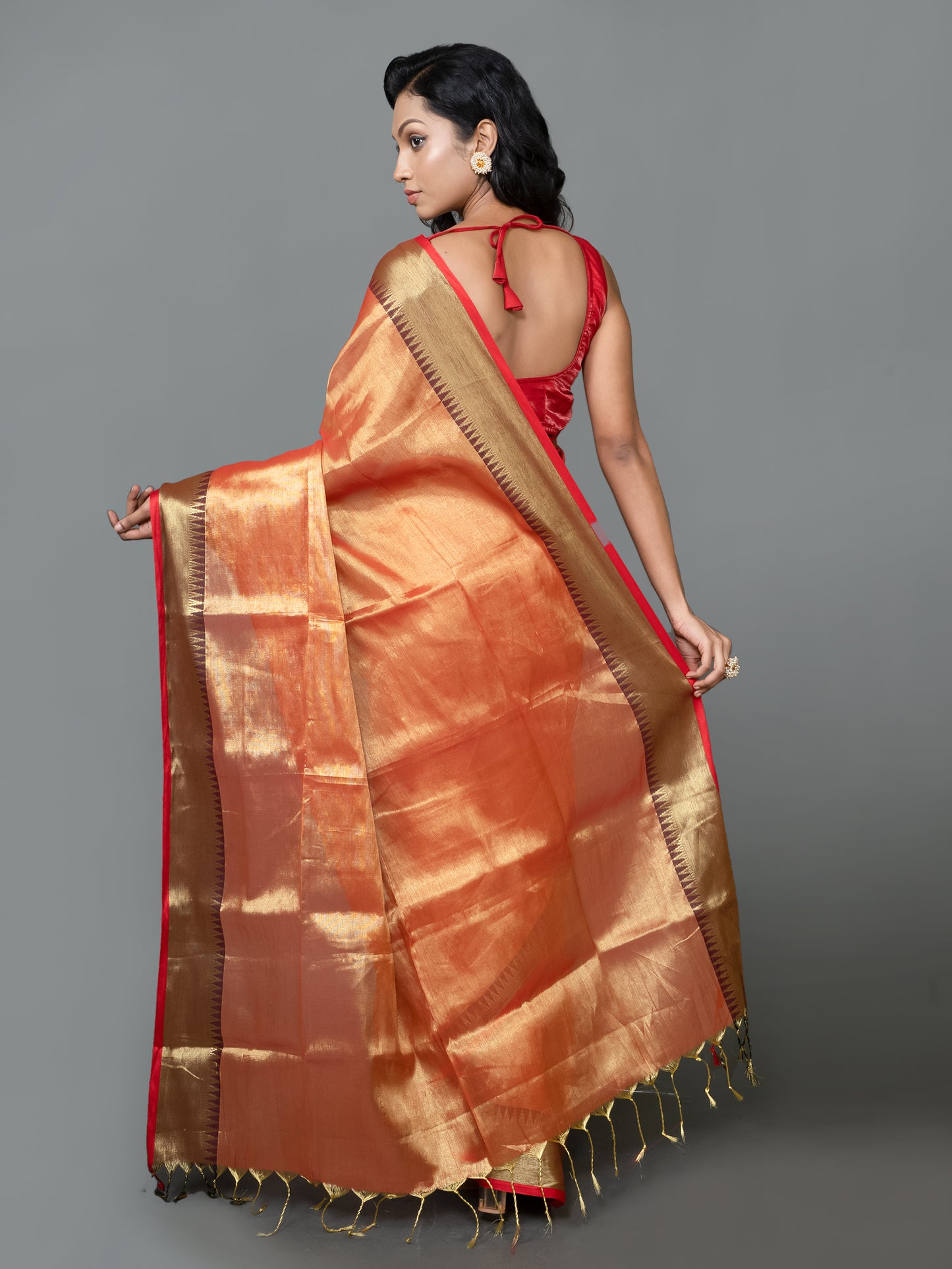 Kesar Zari Raga Tissue Saree