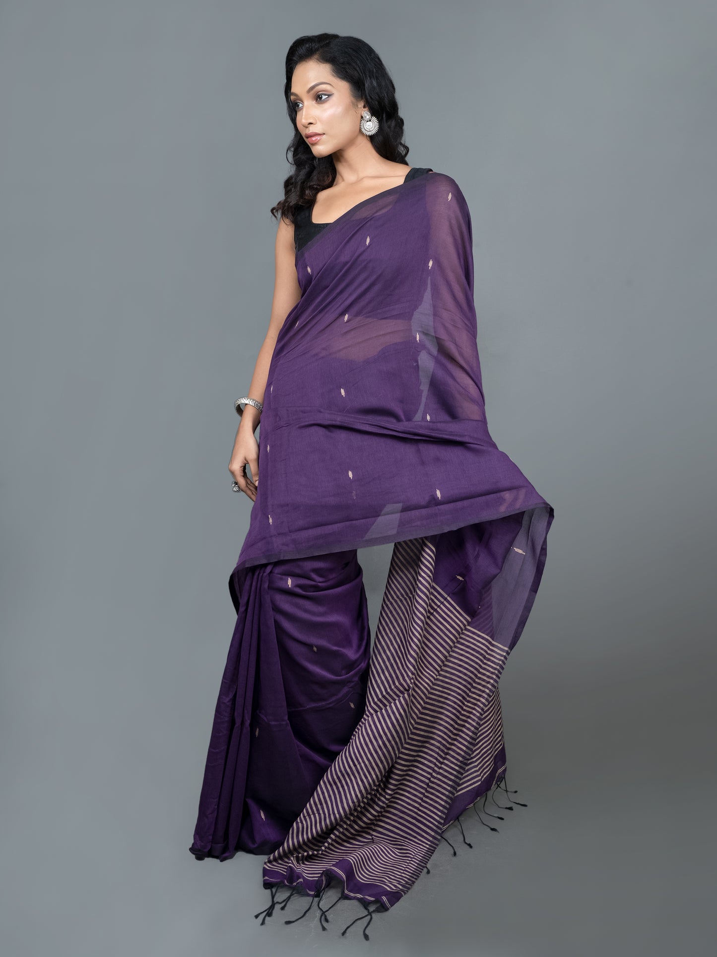 Jamun Bengali Cotton Jamdani Saree