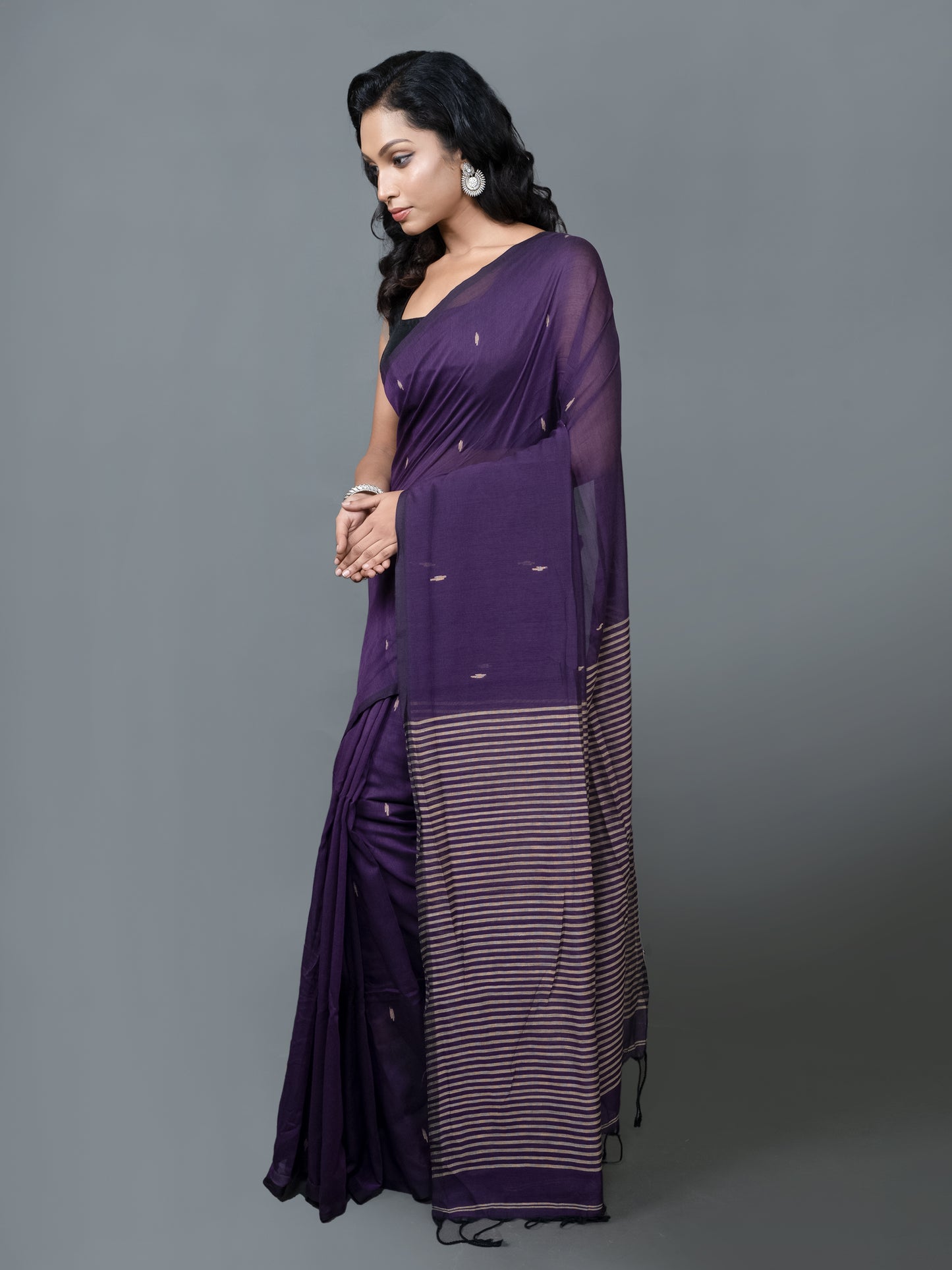 Jamun Bengali Cotton Jamdani Saree