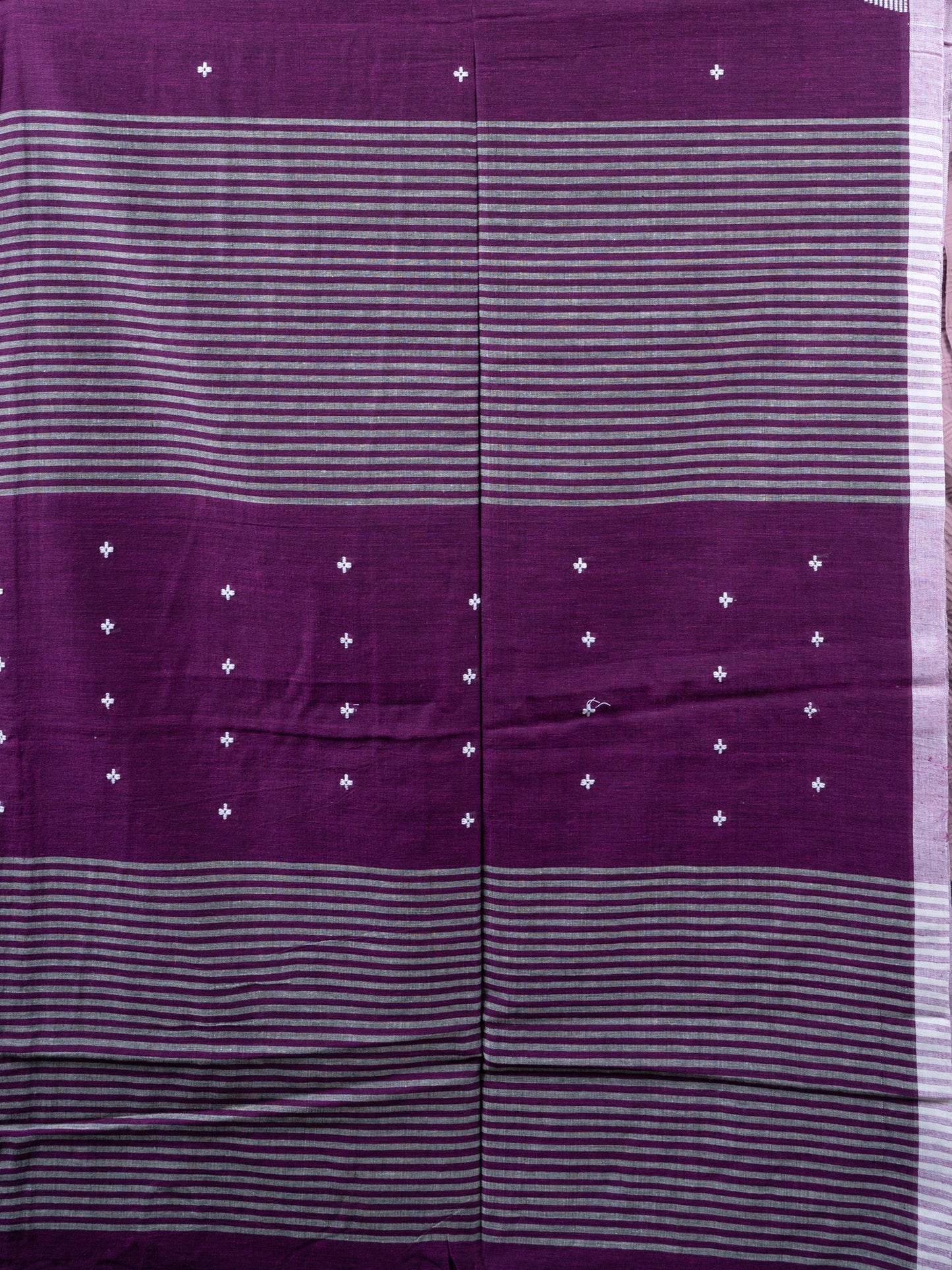 Purple Story Cotton Jamdani Saree
