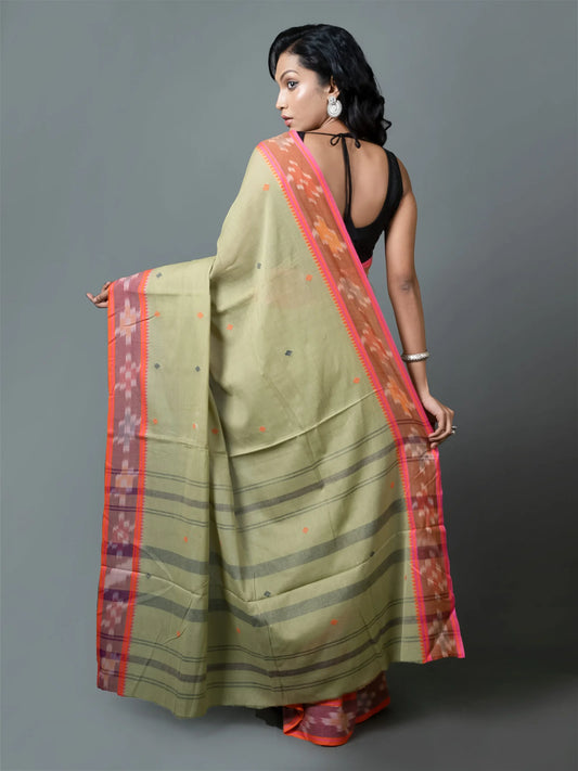 Pesta Green Dhonekhali Cotton Saree