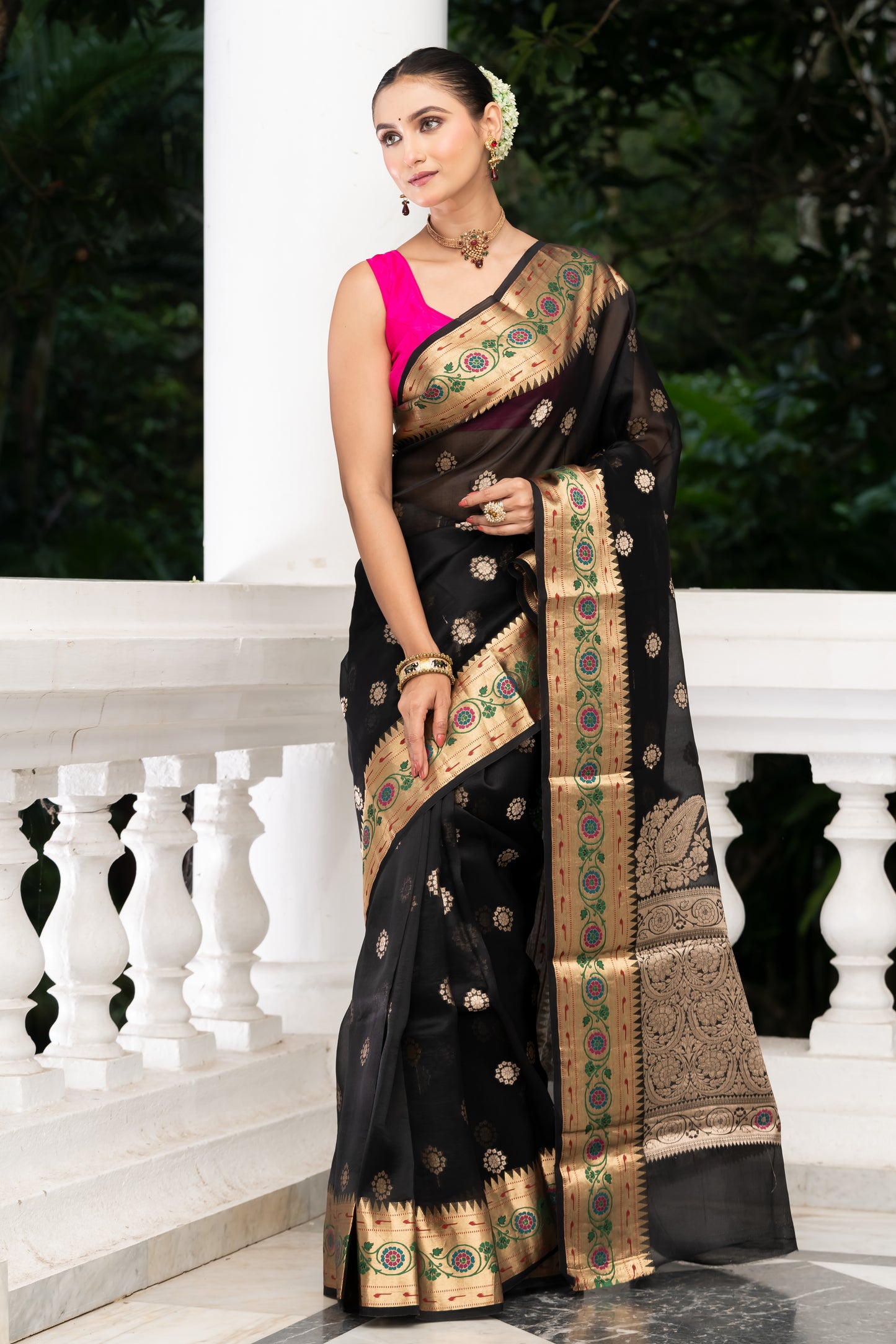 Pakhna Kora organza Banarasi saree