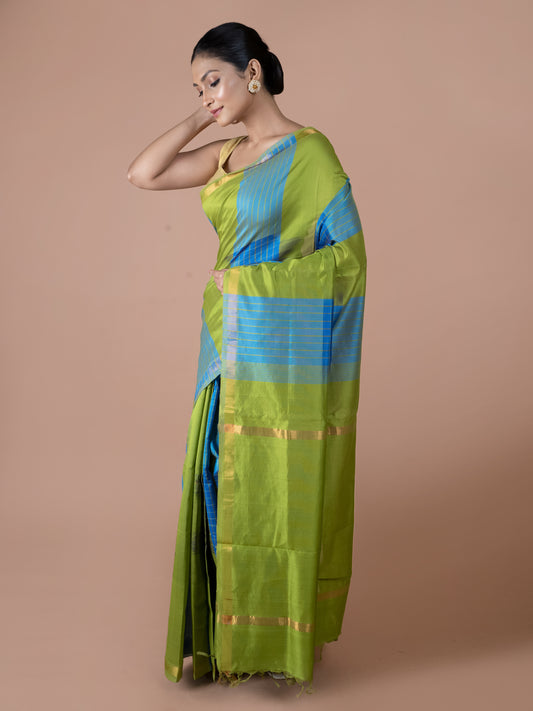 Green & Blue Kanchi Silk Cotton Saree