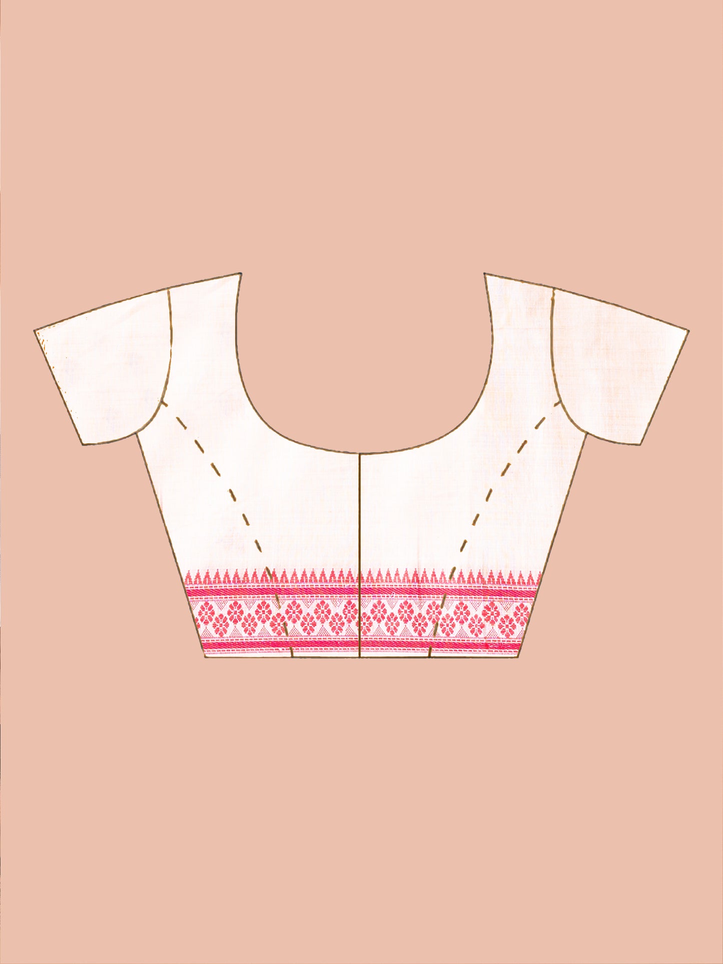Sweet Heart off White & Pink Dhonekhali Saree
