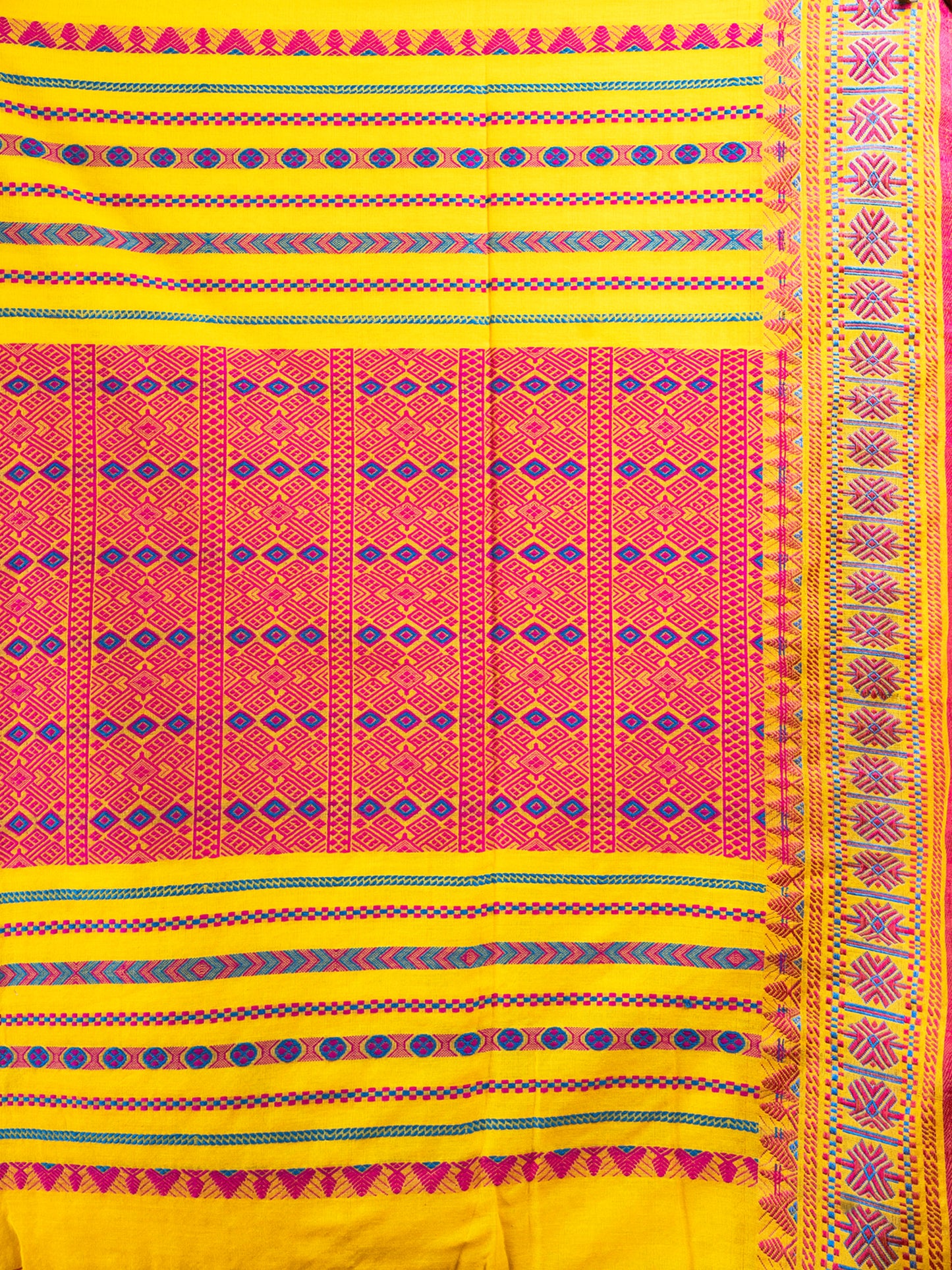 Mellow Mustard Bengal Cotton Saree