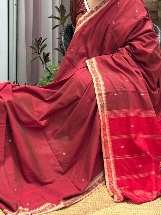 Pure Cotton handwoven Dhonekhali Saree