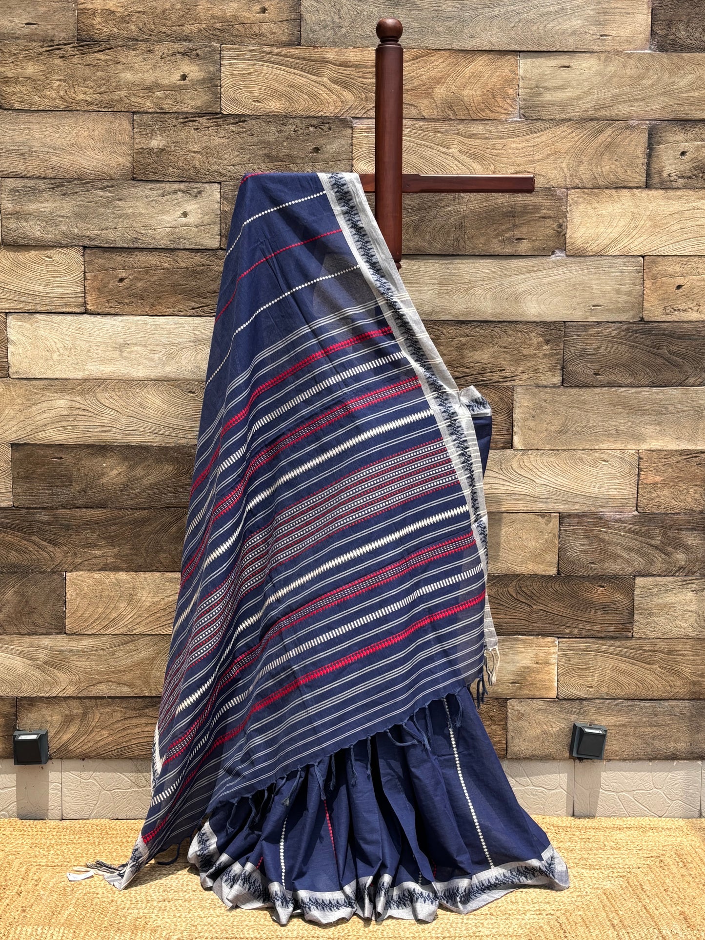 Blue Begumpuri Pure Cotton Handwoven Saree
