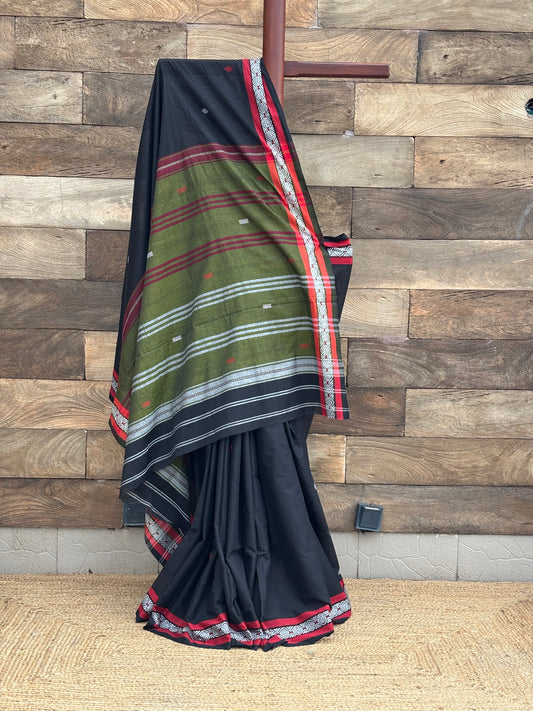 Deep Green Dhonekhali Saree