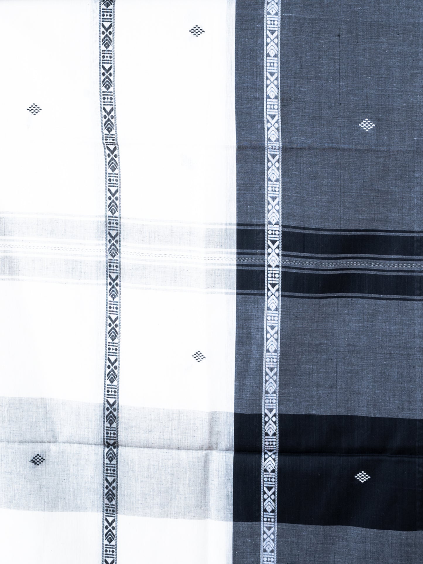 Dust Dhonekhali pure cotton saree earthy neutral handwoven