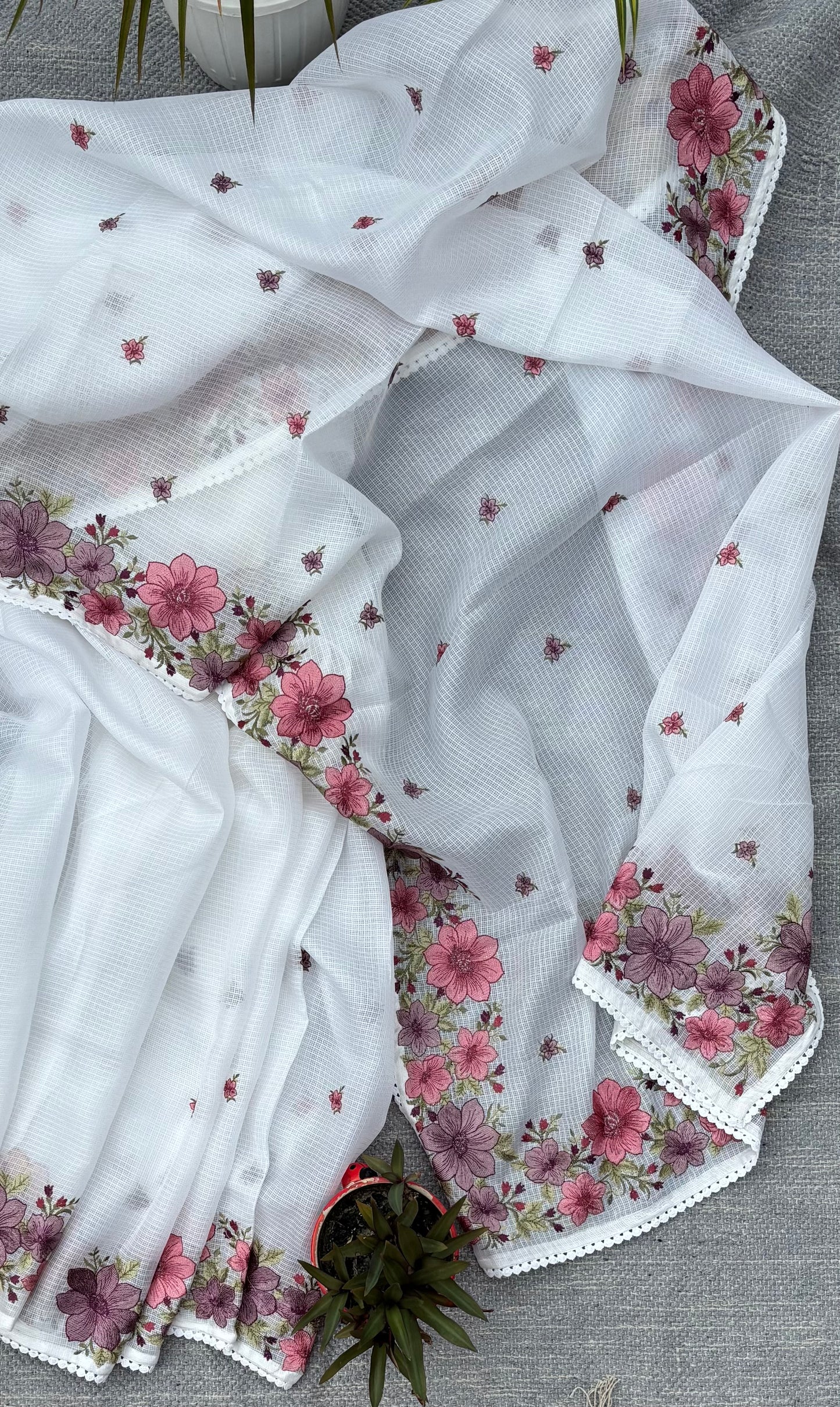 Silk cotton Kota embroidery saree