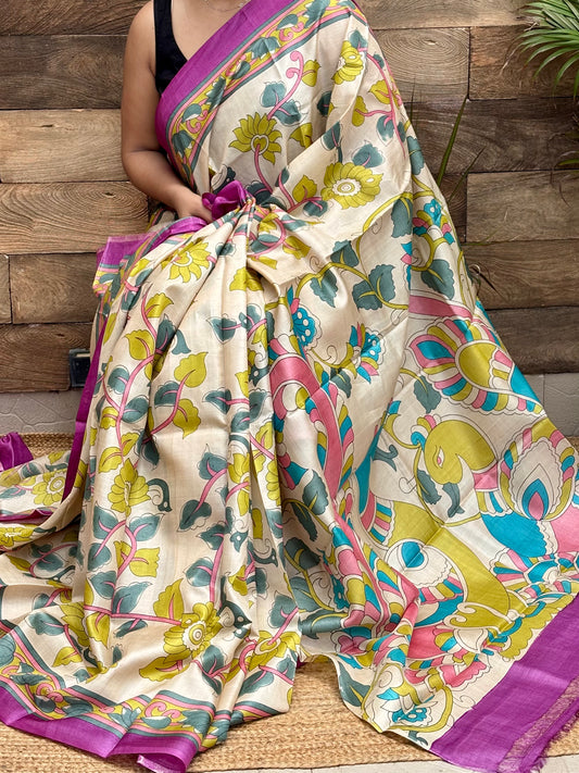 Pure Tussar by Tussar kalamkari