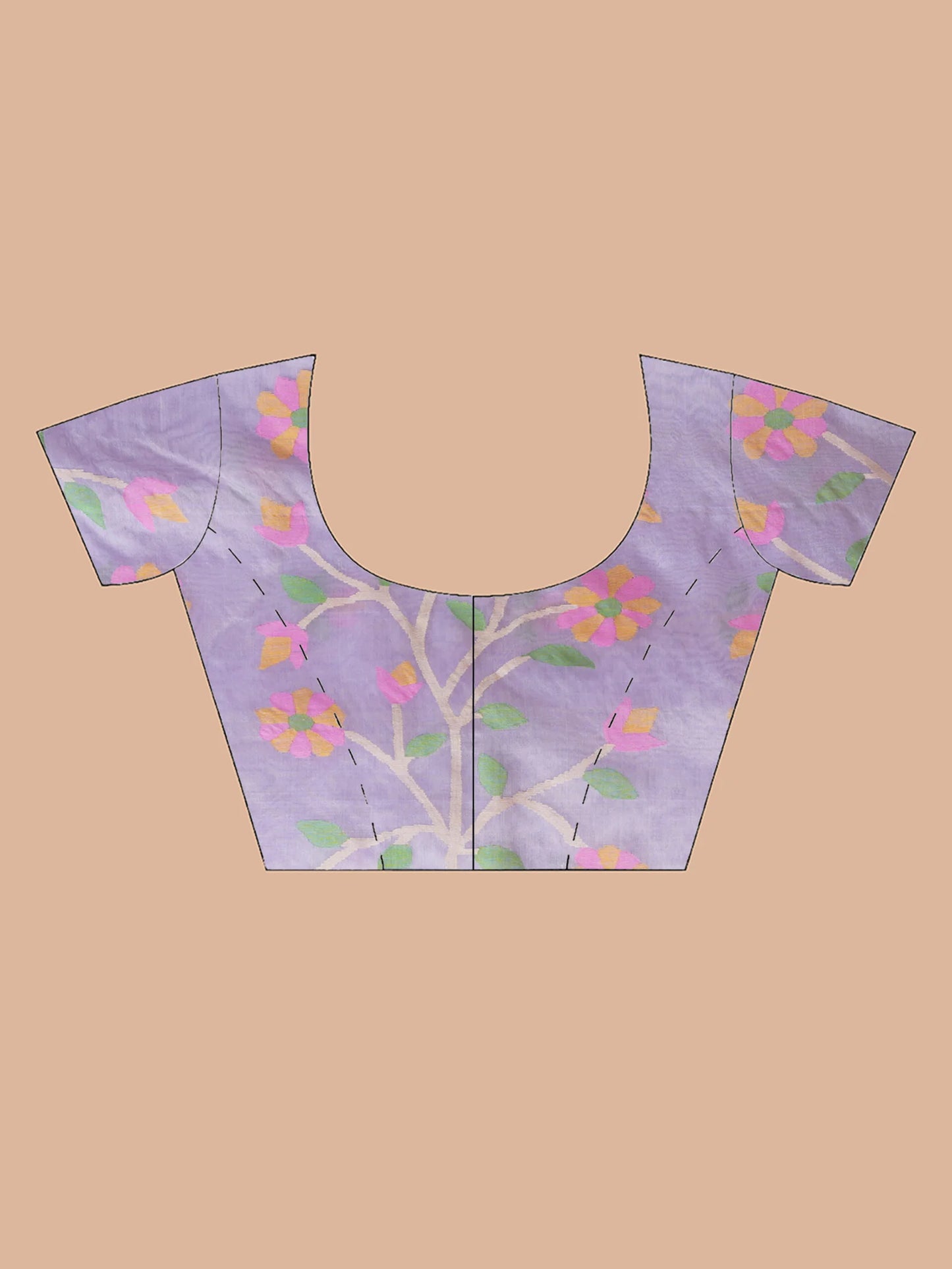 light violet muslin jamdani saree pure handloom