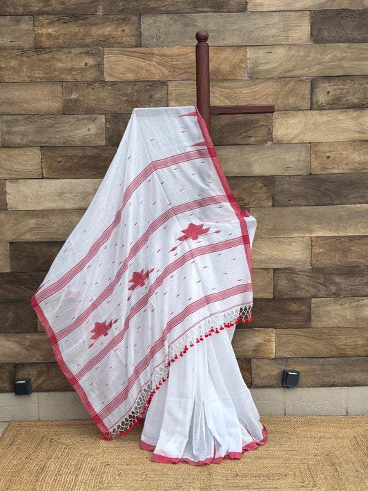 Soft cotton  Phulia jamdani saree