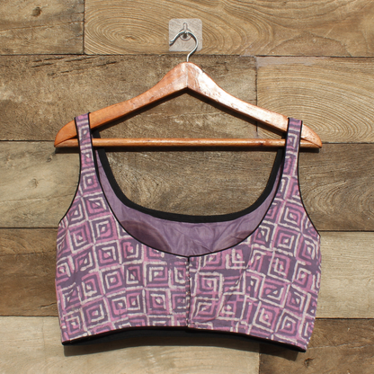 Mauve  Ajrakh Handblock printed Blouse