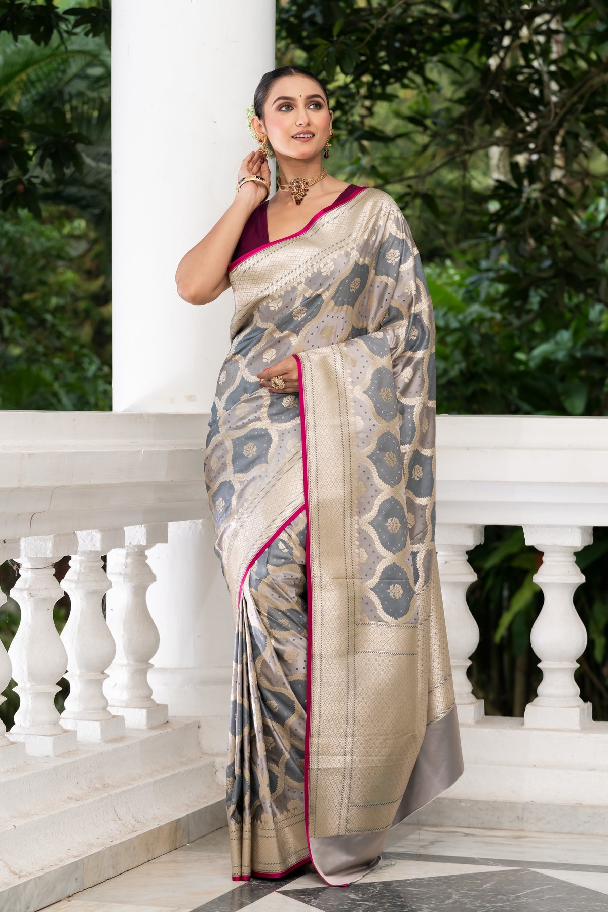 Semi Mashru Rangkut Banarasi Saree