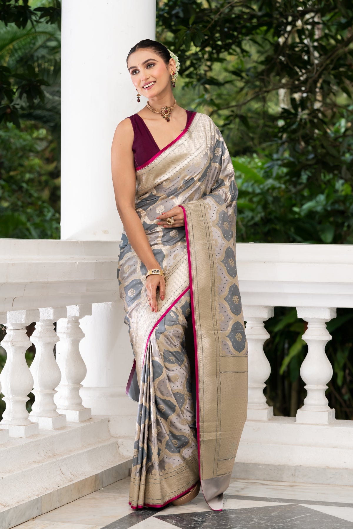 Semi Mashru Rangkut Banarasi Saree