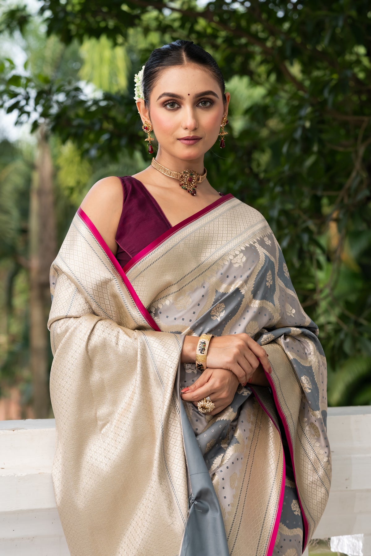 Semi Mashru Rangkut Banarasi Saree