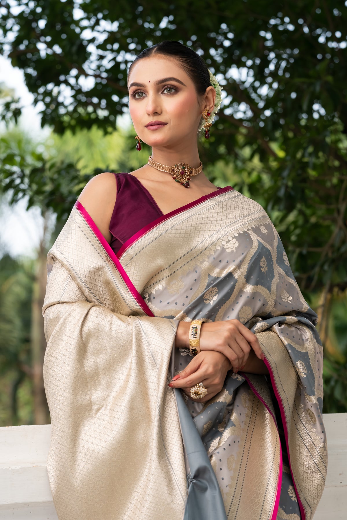 Semi Mashru Rangkut Banarasi Saree