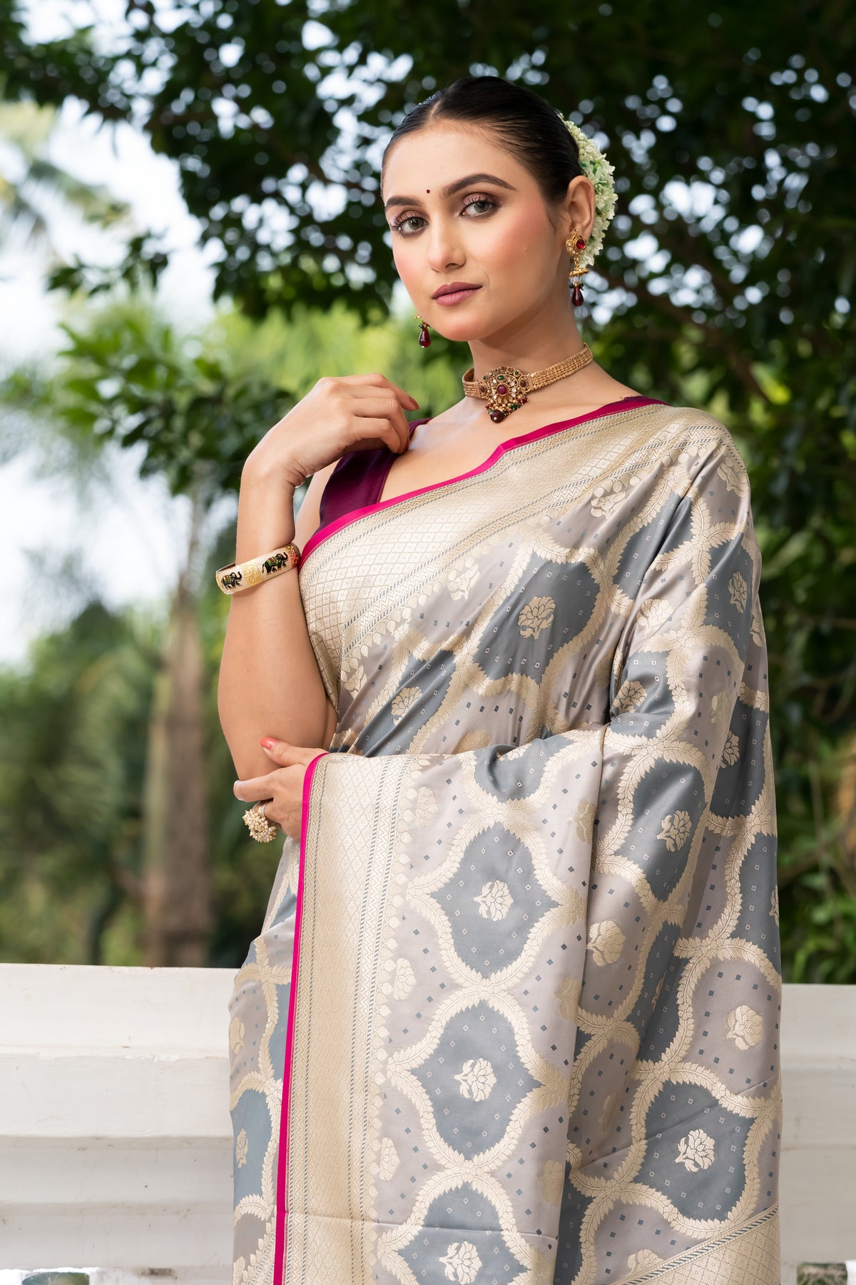 Semi Mashru Rangkut Banarasi Saree