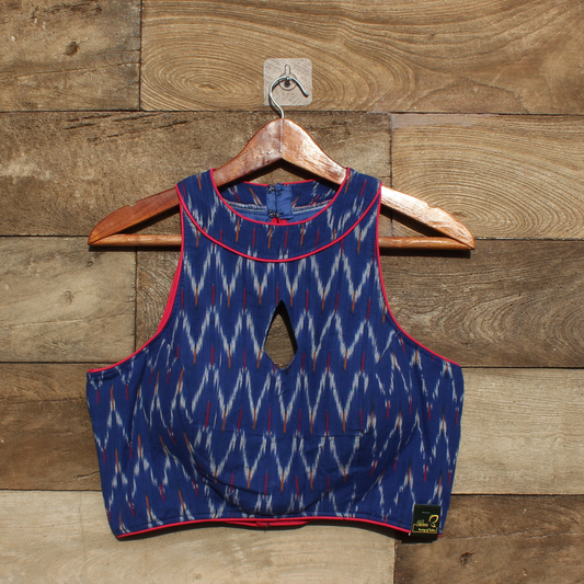 Blue ikkat  halter Blouse