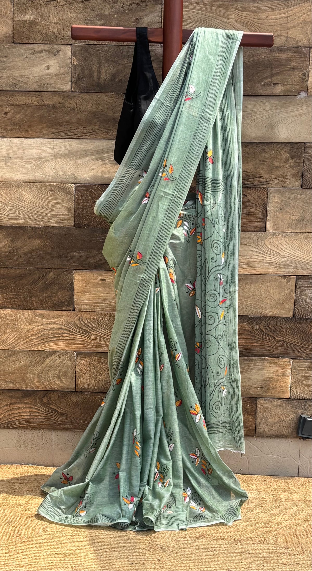 Pure Cotton Handcrafted Kantha Stich Saree 1