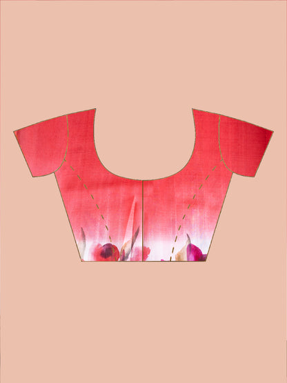 Orange Murshidabad Silk Saree