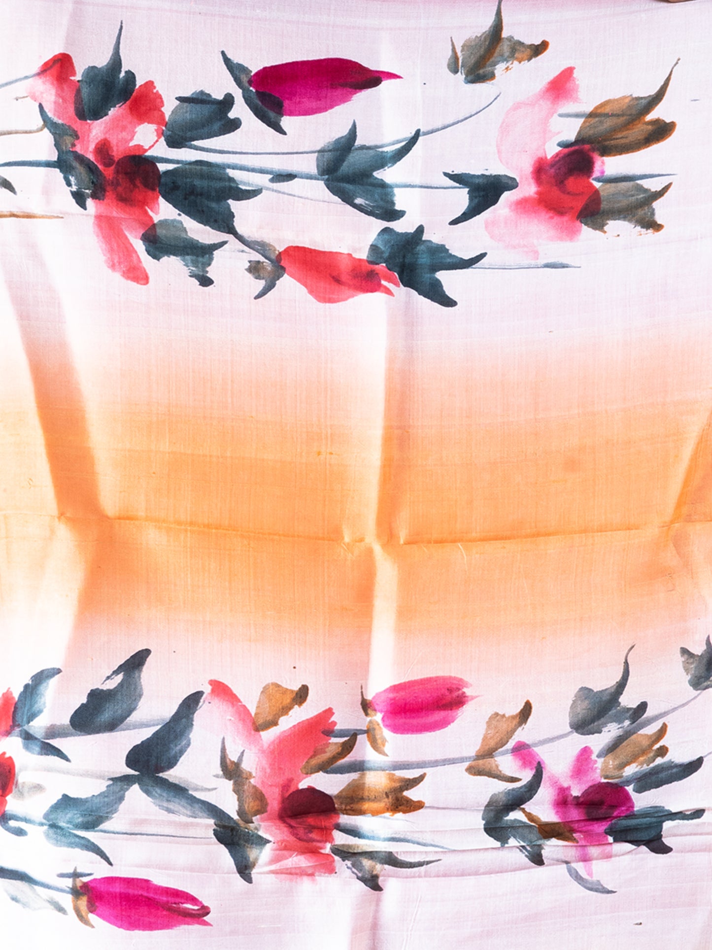 Orange Murshidabad Silk Saree