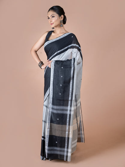 Charcoal Dhonekhali Cotton Saree