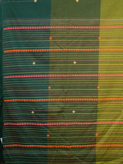 Deep Green and Light Green Dhonekhali Saree