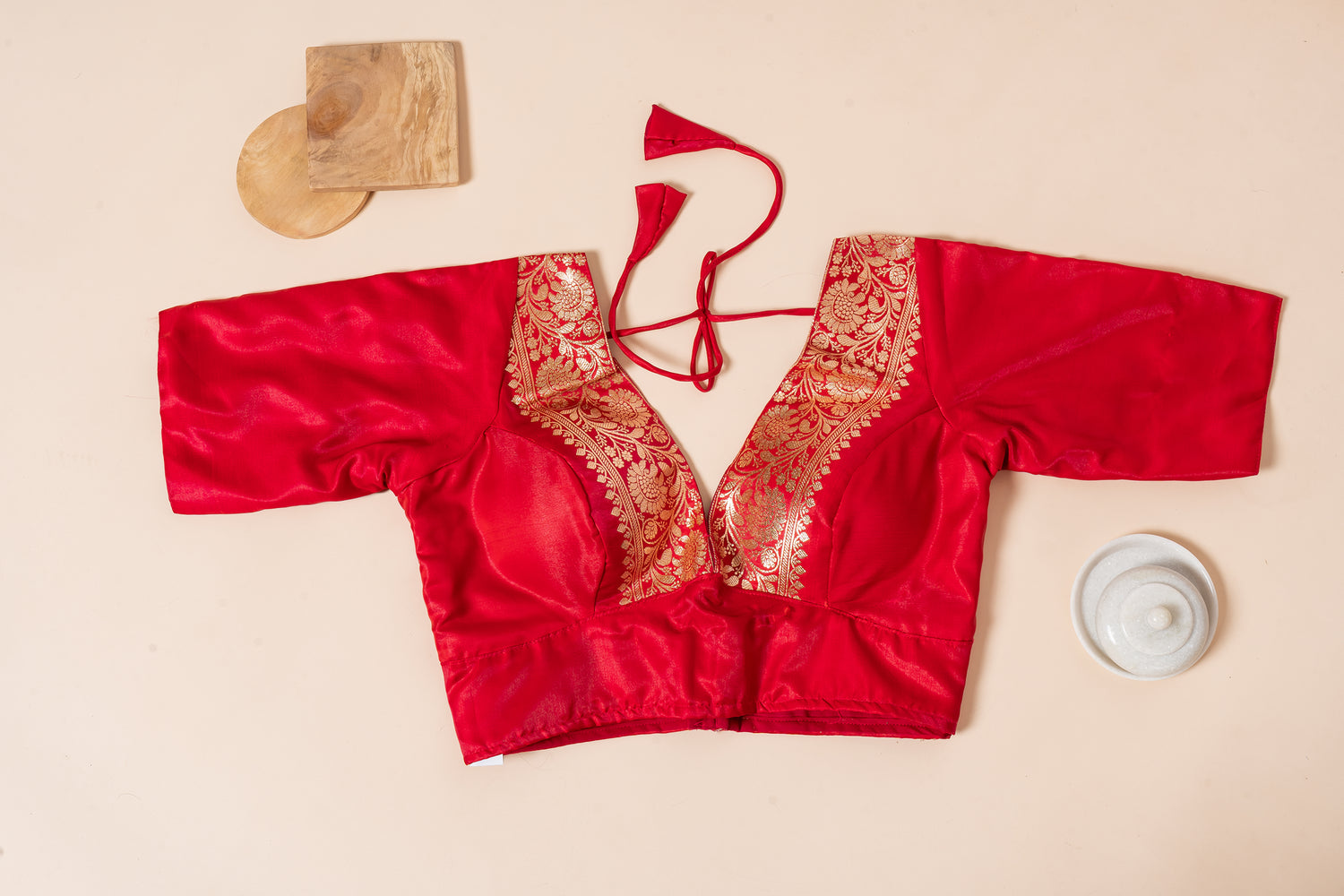 Pakhna red Banarasi border blouse