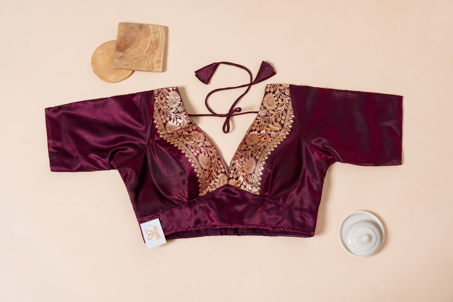 Pakhna purple Banarasi border blouse