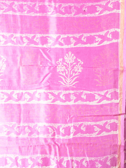Pink Chanderi Silk Cotton Saree