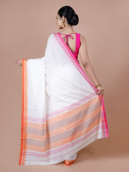 Shubhra Dhanekhali Cotton Saree