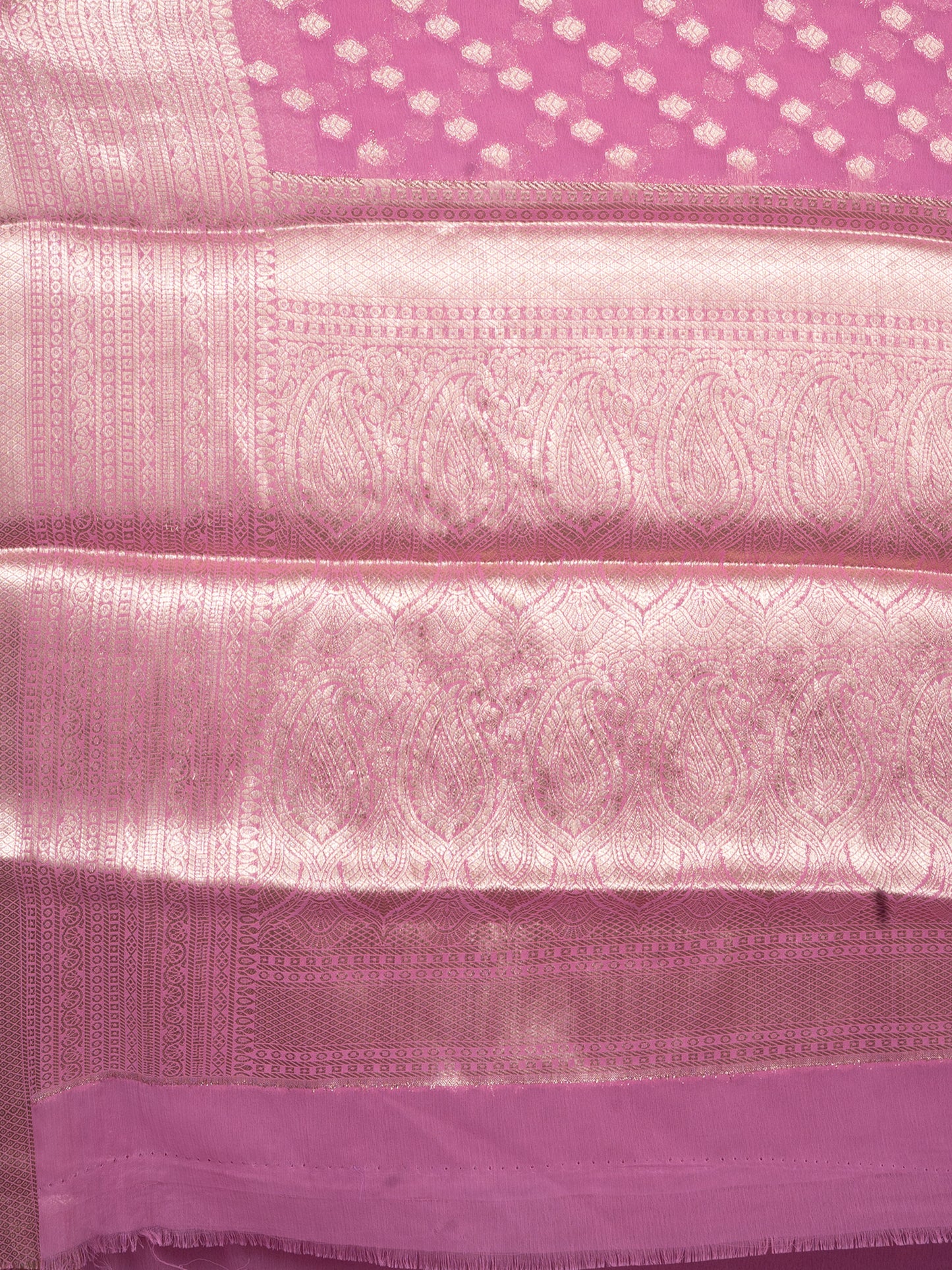 Dusty Pink Fancy Chiffon Benarasi Saree