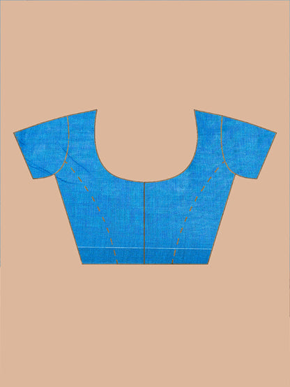 Blue Cotton Sequence Saree