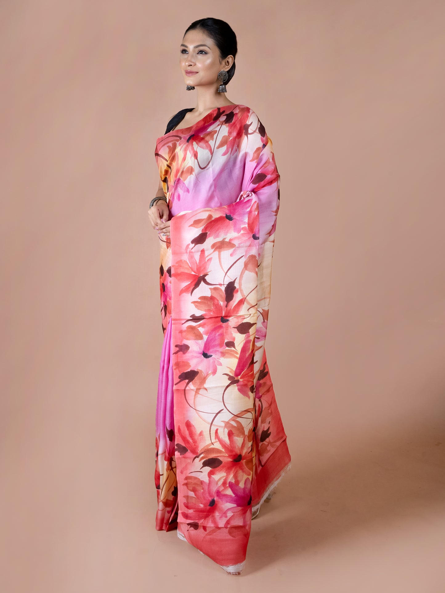 Pink Murshidabad Silk Saree