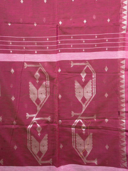 Red Wine Hazar Buti Jamdani Saree