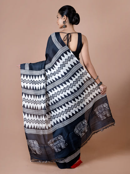 Lal-kalo Murshidabad Silk Saree