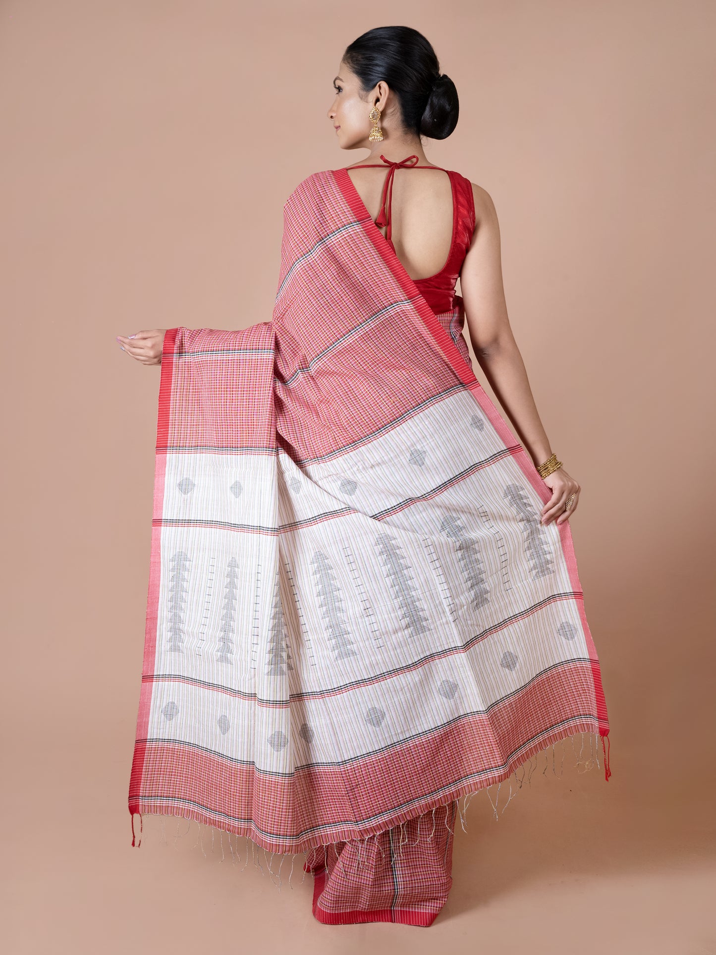 Gamcha Print Cotton Saree