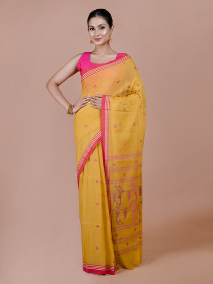 Sunflower Cotton Bengal Jamdani Saree